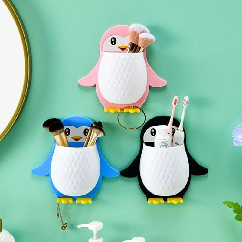 Cartoon Penguin Storage Holder, Cartoon Penguin Corn Storage Holder Wall Mount Toothbrush Organizer, Home Bedroom Kitchen Bathroom Multifunctional Holders Cartoon Penguin Storage Holder, Cartoon Penguin Corn Storage Holder Wall Mount Toothbrush Organizer, Home Bedroom Kitchen Bathroom Multifunctional Holders